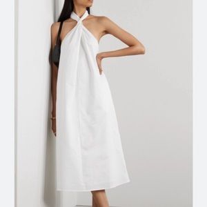 Anine Bing White Halter Midi Dress